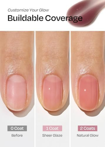 ohora Natural Glow Milk Syrup Nail Strengthener (Taro) - Tinted Nail Hardener for Brittle, Damaged Nails, Quick-Dry Glossy Finish, Nail Repair & Growth, 15 mL