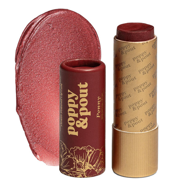 Poppy & Pout All Natural Lip Tint, Cardboard Tube, Hand-Filled, Beeswax, Vitamin E, Coconut Oil, Cruelty Free, All-Natural Shades