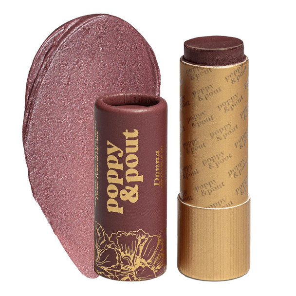 Poppy & Pout All Natural Lip Tint, Cardboard Tube, Hand-Filled, Beeswax, Vitamin E, Coconut Oil, Cruelty Free, All-Natural Shades