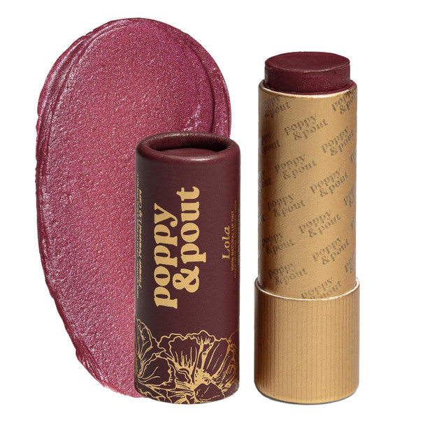 Poppy & Pout All Natural Lip Tint, Cardboard Tube, Hand-Filled, Beeswax, Vitamin E, Coconut Oil, Cruelty Free, All-Natural Shades