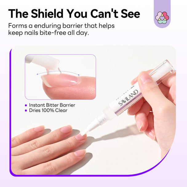 SAVILAND Nail Biting Treatment for Kids Stop Biting Pen: Nail Biting Prevention Thumb Sucking Deterrent Natural Bitter Formula Quick-Dry Anti-Nail Biting for Adults Toddler Children Nail Care Home 5ml