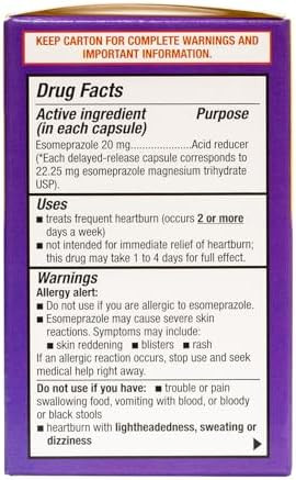 HealthA2Z® Esomeprazole Magnesium | Acid Reducer | 20mg | Delayed-Released Capsules USP | 24 Hours | Treats Frequent Heartburn