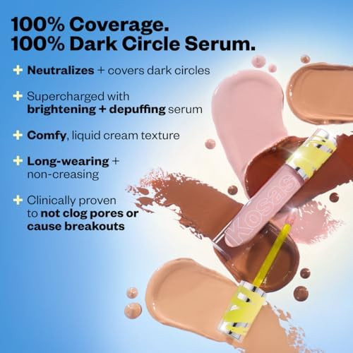 Kosas Revealer Extra Bright Color Corrector, Full Coverage Liquid Cream Under Eye Brightener, Makeup Base for Dark Circles Discoloration