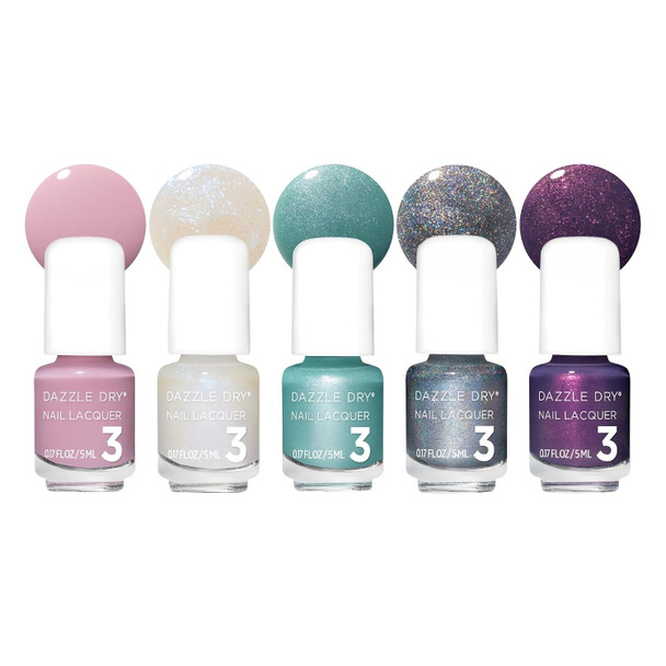 Dazzle Dry Mini Flight 5 Mini Lacquers 5 Piece Mini Nail Polish Set  Fast Drying  Long Lasting  Non Toxic Manicures