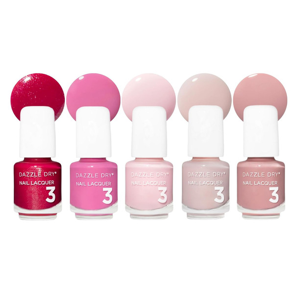 Dazzle Dry Mini Flight 5 Mini Lacquers 5 Piece Mini Nail Polish Set  Fast Drying  Long Lasting  Non Toxic Manicures