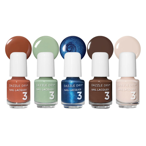 Dazzle Dry Mini Flight 5 Mini Lacquers 5 Piece Mini Nail Polish Set  Fast Drying  Long Lasting  Non Toxic Manicures