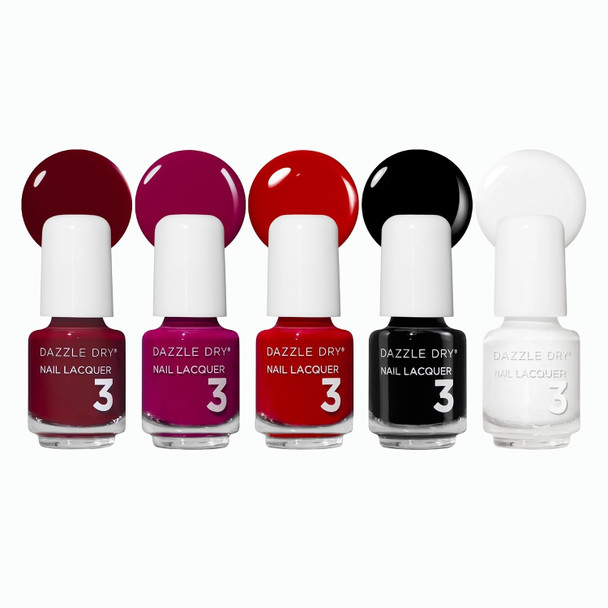 Dazzle Dry Mini Flight 5 Mini Lacquers 5 Piece Mini Nail Polish Set  Fast Drying  Long Lasting  Non Toxic Manicures