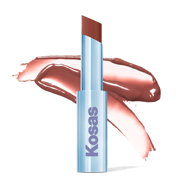 Kosas Wet Stick Moisturizing Shiny Sheer Lipstick with Ceramides, Hyaluronic acid, Peptides and Mango Butter - Soothes, Softens, and Moisturizes Lips