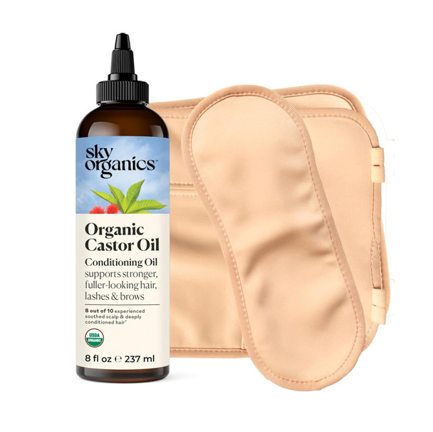 Sky Organics  Castor Oil Organic  Volumizing Hair Oil  Scalp Lashes Brows  Pure Castor Oil Cold Pressed  Natural Conditioner  Omega Fatty Acids Vegan  Beauty Hair Care and  Self Care