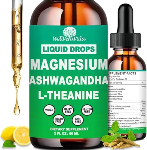 Cortisol Supplements for Women and Men Cortisol Calm Detox Manager Reducer w. Magnesium Ksm-66 Ashwagandha L-Theanine Vitmain D3 K2 B6 Cortisol Liquid Drop for Recess Mood and Hormone Balance Lemonade