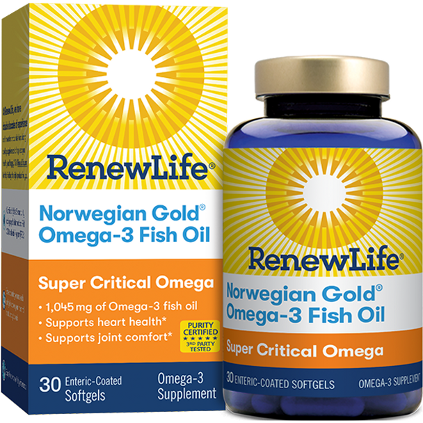 Norwegian Gold Omega-3 Fish Oil Super Critical Omega 30 softgels by Renew Life