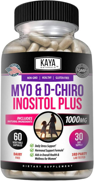 Kaya Naturals Myo & D Chiro Inositol Plus Support for Women Vitamin B8 30 Capsules
