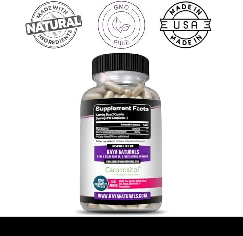 Kaya Naturals Myo & D Chiro Inositol Plus Support for Women Vitamin B8 30 Capsules