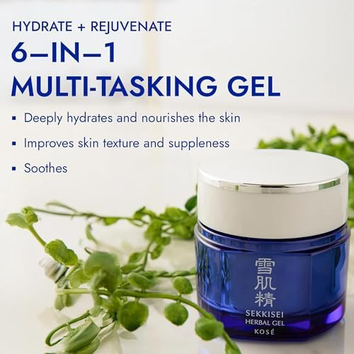 SEKKISEI Herbal Gel Moisturizer Multi Tasking Hydrating Water Cream & Overnight Face Mask for Radiant Skin