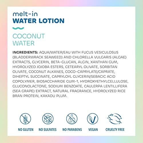 Seaweed Bath Co. Melt-In Water Lotion Scent 4 Ounce Sustainably Harvested Seaweed Sea Grape Beta Glucan