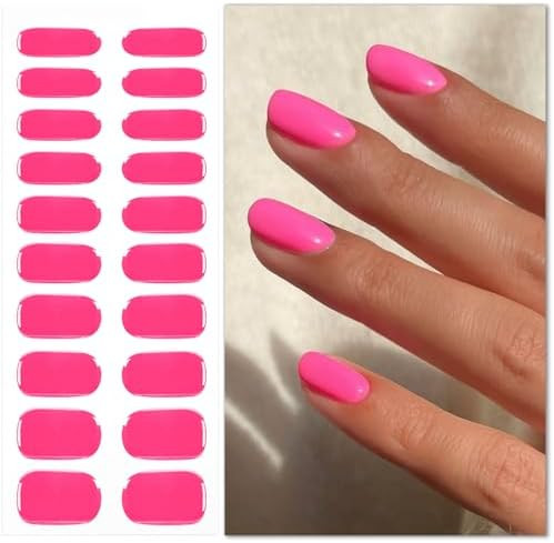 JMEOWIO Semi Cured Gel Strips Nail Art Sticker