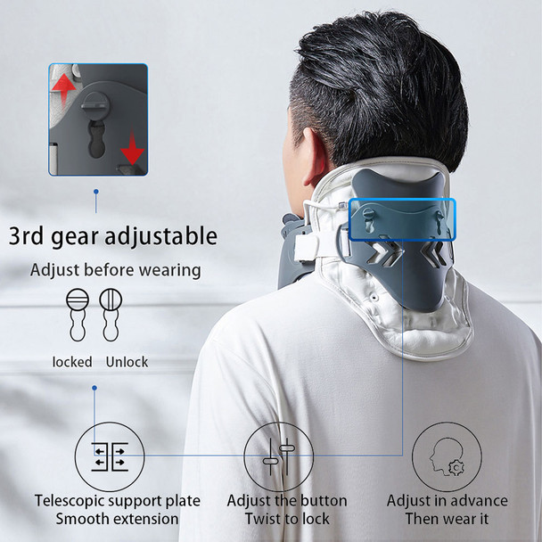 komwell Cervical Neck Traction Device, 5 Airbag Support for Neck Pain Relief Neck Stretcher Air Pump Adjustable Neck Brace