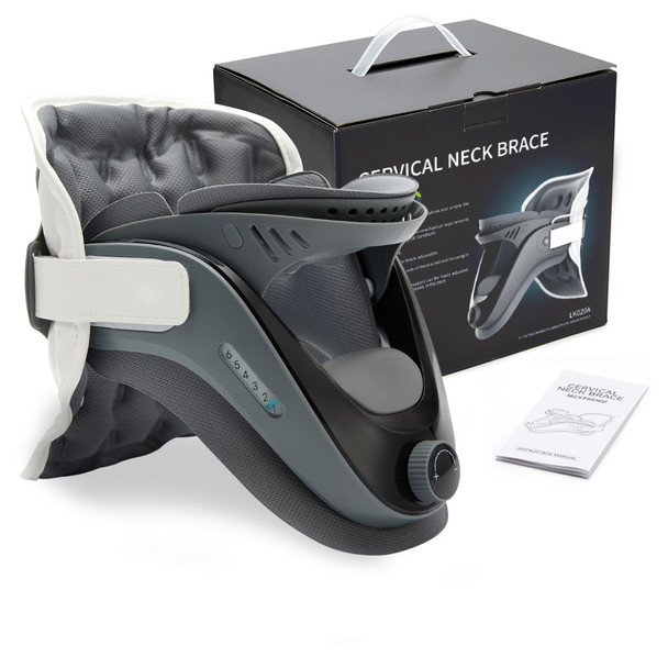 komwell Cervical Neck Traction Device, 5 Airbag Support for Neck Pain Relief Neck Stretcher Air Pump Adjustable Neck Brace