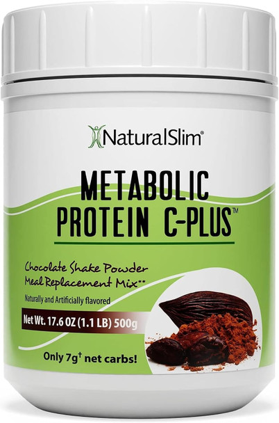 NaturalSlim Metabolic Protein Powder with Collagen | Hydrolyzed Collagen & L-Glutamine | Metabolic Support, Digestion, Skin & Connective Tissue | Low Carb Meal Replacement | 17.06 oz