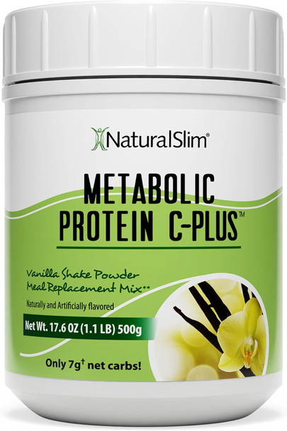 NaturalSlim Metabolic Protein Powder with Collagen | Hydrolyzed Collagen & L-Glutamine | Metabolic Support, Digestion, Skin & Connective Tissue | Low Carb Meal Replacement | 17.06 oz