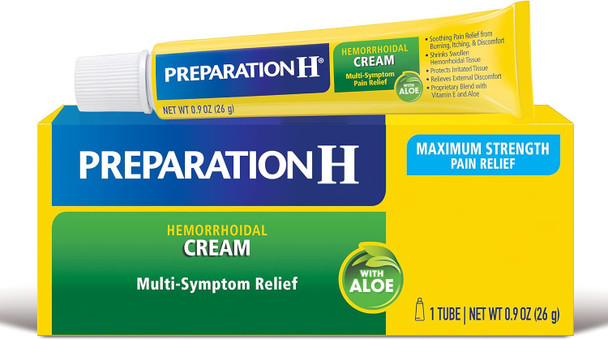Preparation H Hemorrhoid Symptom Treatment Cream Maximum Strength Multi Symptom Pain Relief