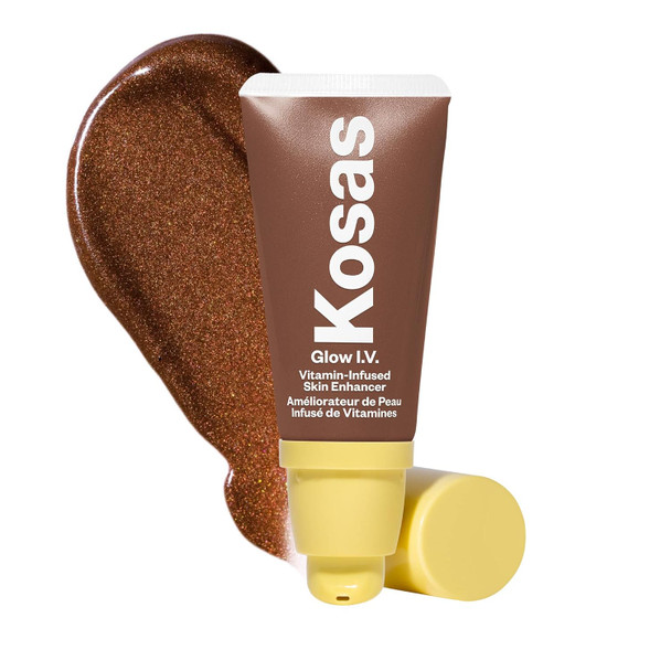 Kosas Glow I.V. Skin Illuminating Enhancer Vitamin Infused Liquid Highlighter Hydrating Glow Primer Lightweight Face Illuminator