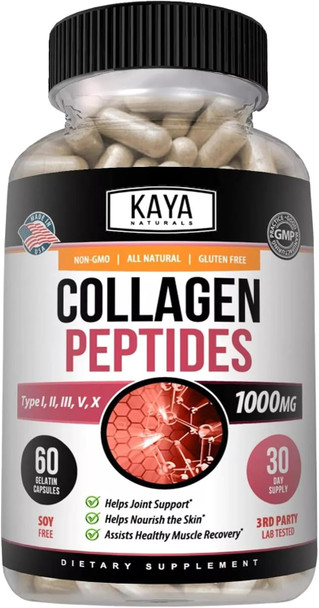 Kaya Naturals Multi Collagen Peptides Complex Powder for Women and Men
