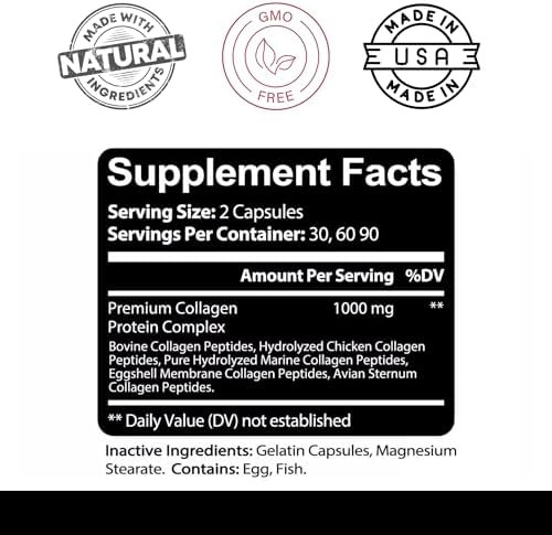 Kaya Naturals Multi Collagen Peptides Complex Powder for Women and Men