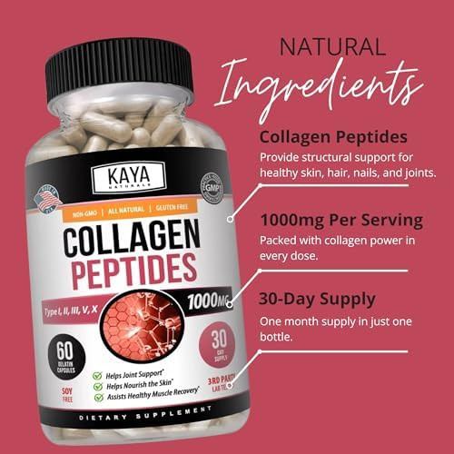 Kaya Naturals Multi Collagen Peptides Complex Powder for Women and Men