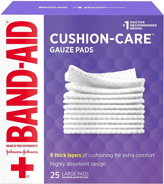 JOHNSON & JOHNSON Band-Aid First Aid Gauze Pads 4 Inches X 4 Inches 25 Each