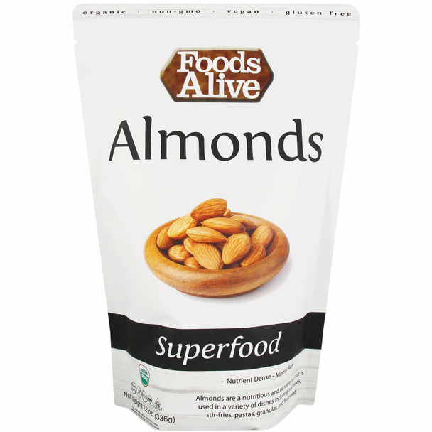 Organic Almonds 12 oz by Foods Alive