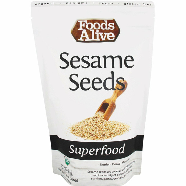 Organic Natural Sesame Seeds 12 oz by Foods Alive