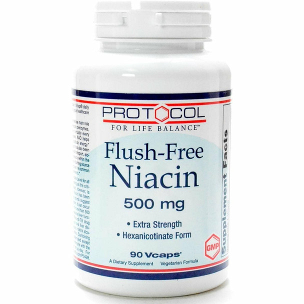 Flush-Free Niacin 500 Mg 90 Vcaps By Protocol For Life Balance