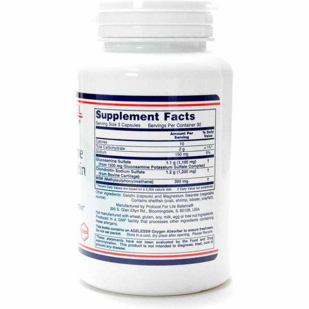 Glucosamine &Chondroitin w/MSM 90 caps by Protocol For Life Balance