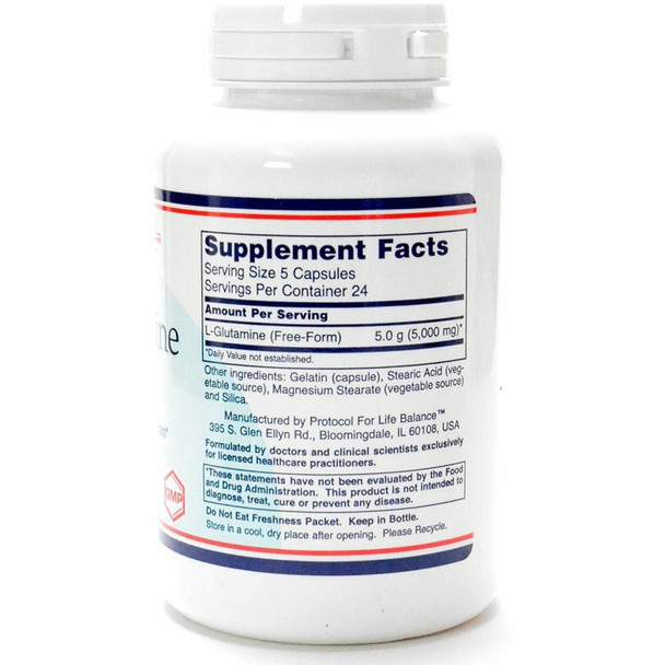 L-Glutamine 1000 mg 120 caps by Protocol For Life Balance