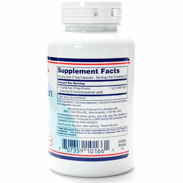 L-Tryptophan 500 mg 60 vcaps by Protocol For Life Balance
