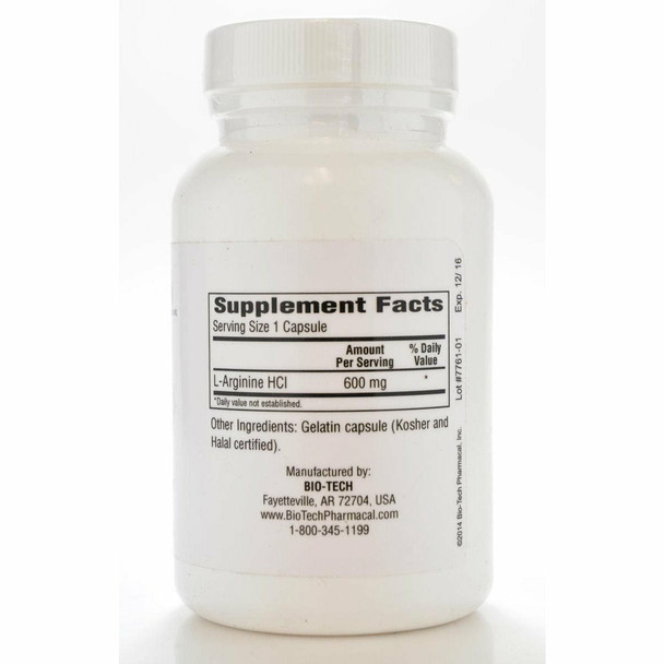Arginine 600 mg 100 caps by Bio-Tech