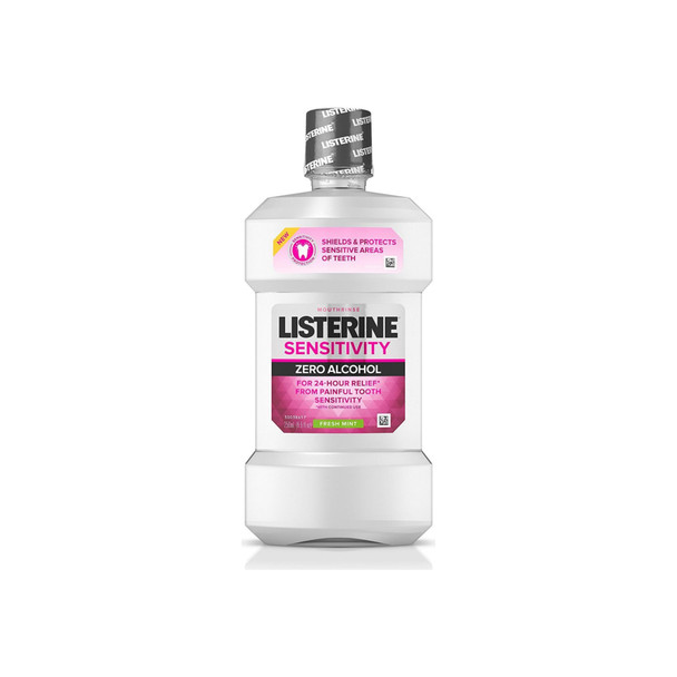 Listerine 24-HR Tooth Sensitivity Relief & Protection Alcohol-Free Formula Sensitivity Mouthwash, Fresh Mint Flavor 8.5 oz