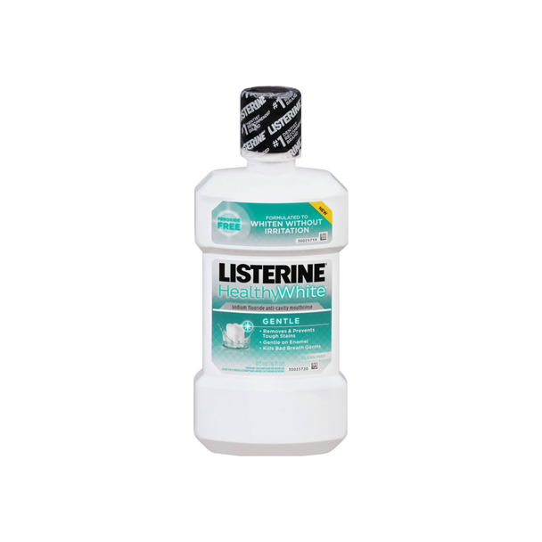 Listerine Healthy White Gentle Anticavity Mouthwash, Clean Mint 16 oz