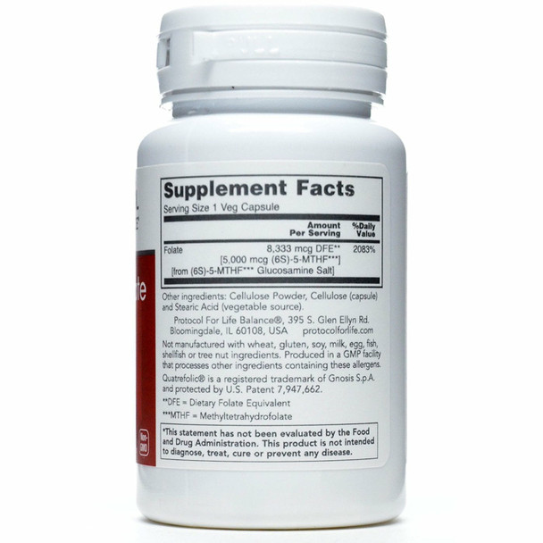 5-Methyl Folate 5,000 Mcg 50 Vcaps By Protocol For Life Balance