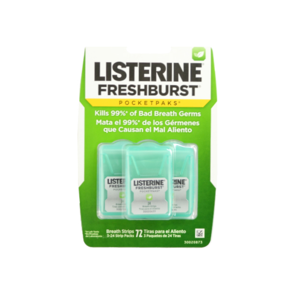 Listerine PocketPaks Breath Strips FreshBurst 72 Each