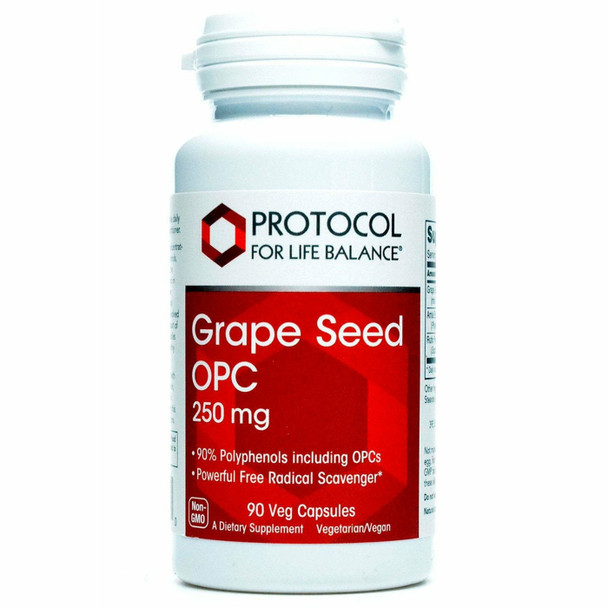 Grape Seed OPC 250 mg 90 vcaps by Protocol For Life Balance