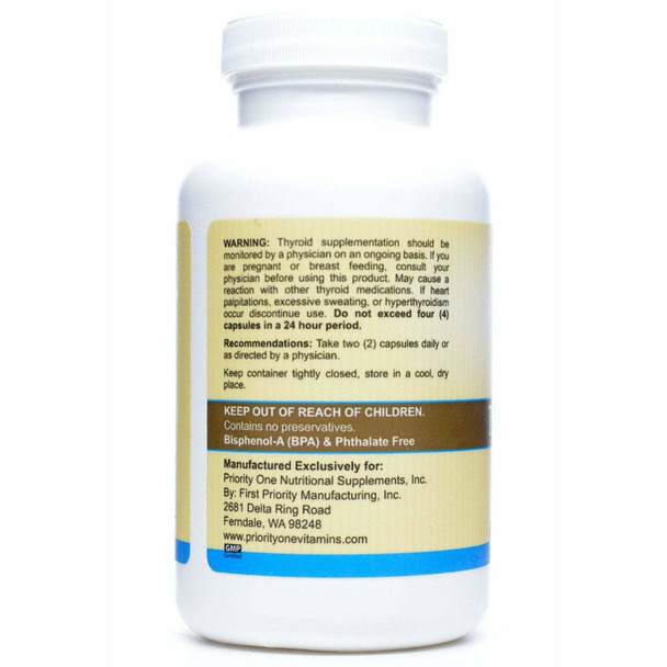 Thyroid Plus 120 caps by Priority One Vitamins