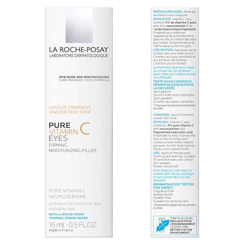 La Roche-Posay RochePosay Redermic C Pure Vitamin C Eye Cream With Hyaluronic Acid 0.5 Fl Oz Pack Of 1