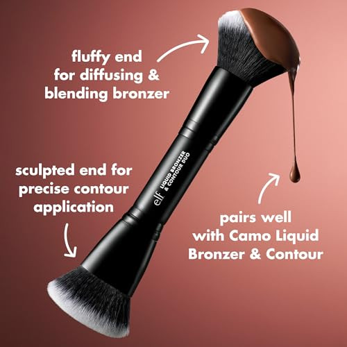 E.L.F. Liquid Bronzer and Contour Duo Brush Silky Highly Pigmented Formula With