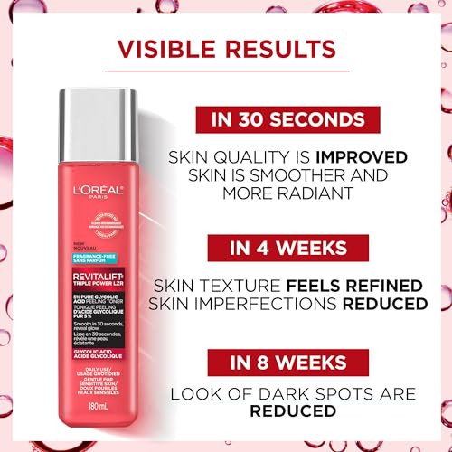 LOreal Paris Revitalift 5% Pure Glycolic Acid Peeling Toner With Aloe Vera Alcohol 6 Fl Oz