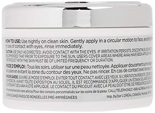 LOreal Paris LOr Al Paris Revitalift Bright Reveal AntiAging Exfoliating Peel Pads With 30 Count Pack Of 1