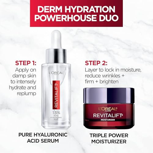 LOreal Paris Revitalift 1.5% Pure Hyaluronic Acid Face Serum + Triple Power AntiAging