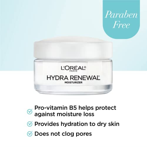 LOreal Paris Skincare HydraRenewal Face Moisturizer With ProVitamin B5 For Dry Sensitive Skin 1.7 Oz