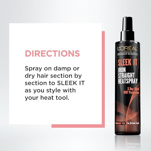 LOreal Paris LOr Al Paris Advanced Hairstyle Sleek It Iron Straight Heat Spray 5.7 Ounce